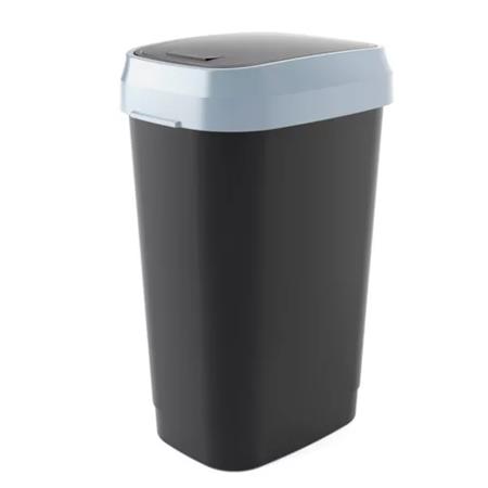 Odpadkový kôš s výklopným vekom, 50 l, CURVER "Dual", čierny