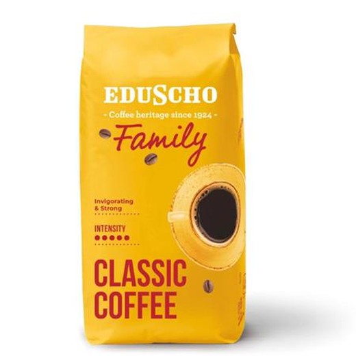 Káva, pražená, zrnková, 500 g, EDUSCHO "Family"