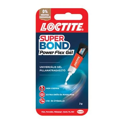 Sekundové lepidlo, gél, 2 g, HENKEL "Loctite Super Bond Power Flex Gél"