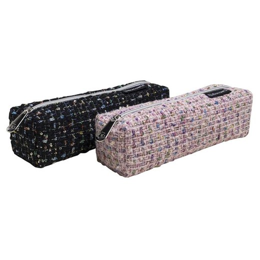 Peračník, na zips, hranatý, EXACOMPTA "Haute Couture", mix farieb