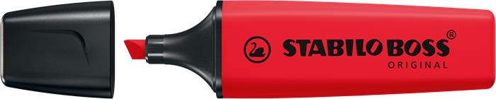 Zvýrazňovač, 2-5 mm, STABILO "BOSS original", červený