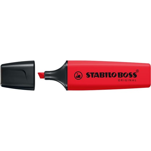 Zvýrazňovač, 2-5 mm, STABILO "BOSS original", červený