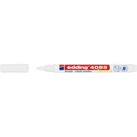 Kriedový popisovač, 1-2 mm, kuželový, EDDING "4085", biely