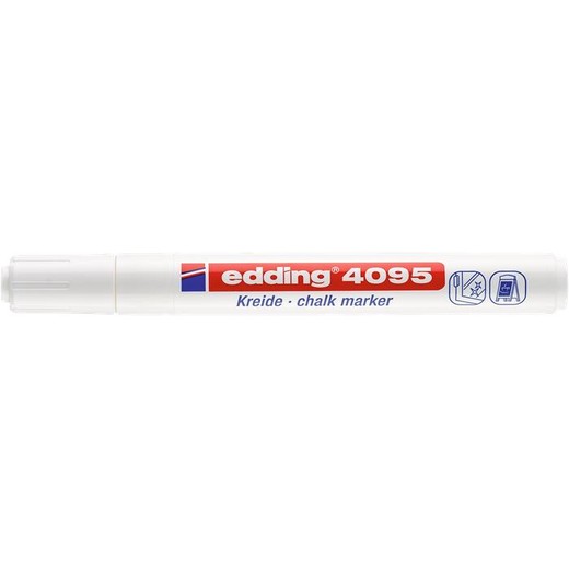 Kriedový popisovač, 2-3 mm, kuželový, EDDING "4095", biely