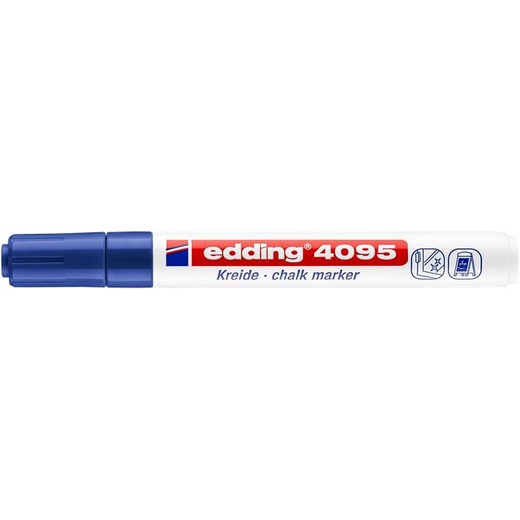 Kriedový popisovač, 2-3 mm, kuželový, EDDING "4095", modrý
