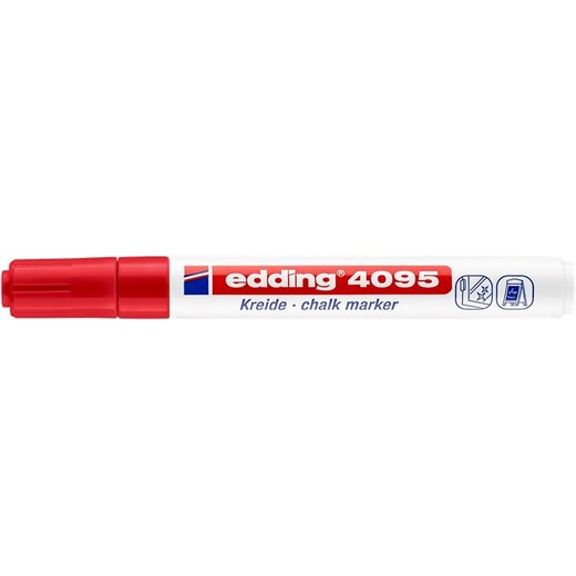 Kriedový popisovač, 2-3 mm, kuželový, EDDING "4095", červený