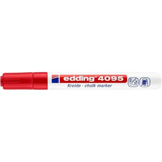 Kriedový popisovač, 2-3 mm, kuželový, EDDING "4095", červený