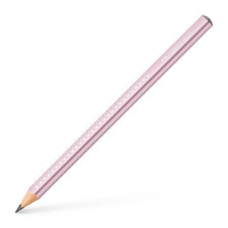 Grafitová ceruzka, B, trojhranná, FABER-CASTELL "Sparkle Jumbo", kovovo ružová