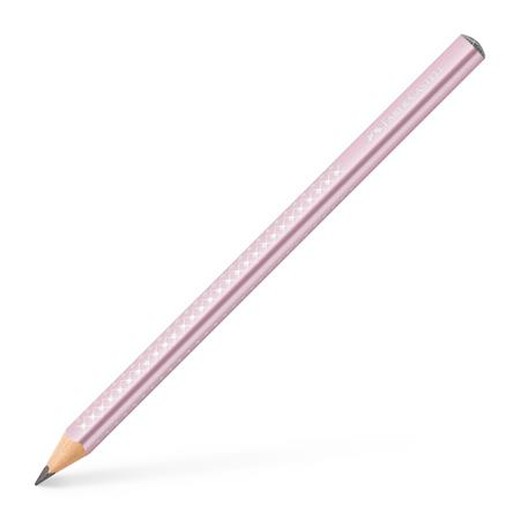 Grafitová ceruzka, B, trojhranná, FABER-CASTELL "Sparkle Jumbo", kovovo ružová