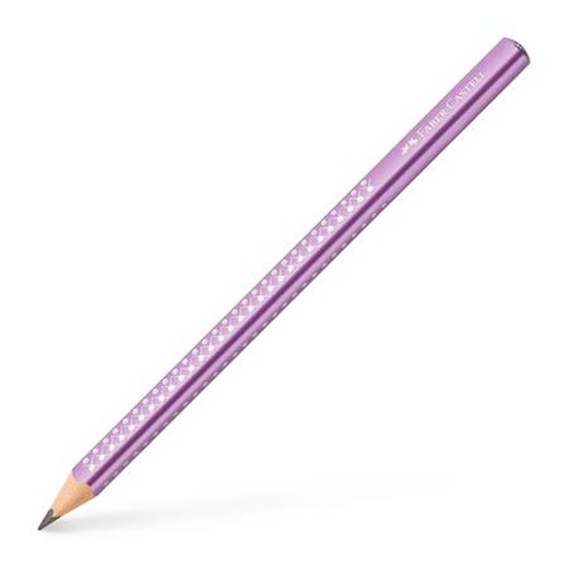 Grafitová ceruzka, B, trojhranná, FABER-CASTELL "Sparkle Jumbo", kovovo fialová