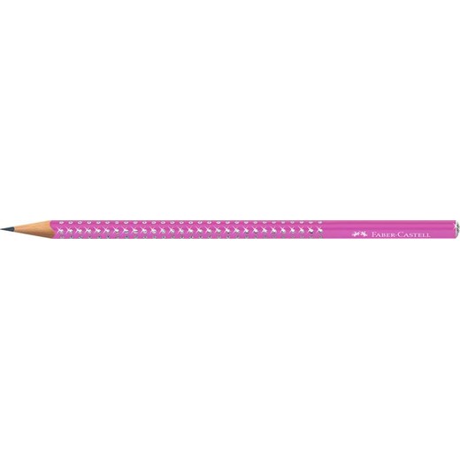 Grafitová ceruzka, B, trojhranná, FABER-CASTELL "Sparkle Aurora", fuksiová