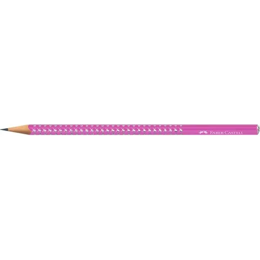 Grafitová ceruzka, B, trojhranná, FABER-CASTELL "Sparkle Aurora", fuksiová