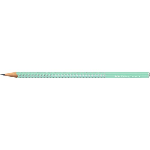 Grafitová ceruzka, B, trojhranná, FABER-CASTELL "Sparkle Aurora", mätovo zelená
