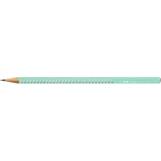 Grafitová ceruzka, B, trojhranná, FABER-CASTELL "Sparkle Aurora", mätovo zelená