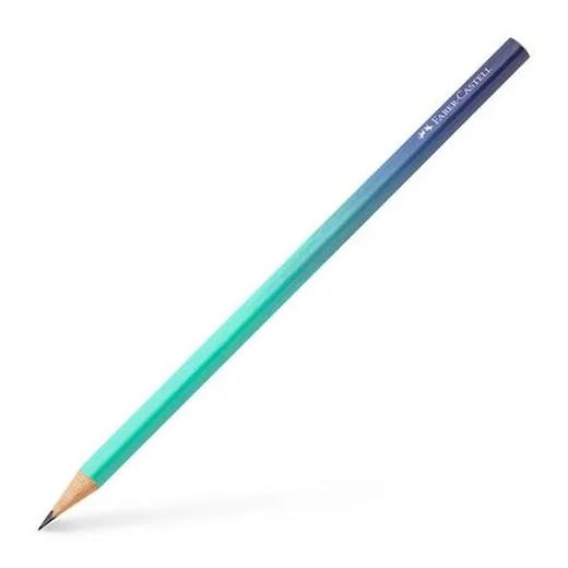Grafitová ceruzka, B, trojhranná, FABER-CASTELL "Flow", tyrkysová-modrá