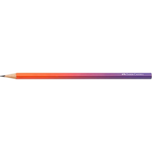 Grafitová ceruzka, B, trojhranná, FABER-CASTELL "Flow", červená-fialová