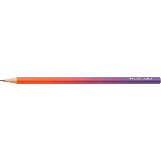 Grafitová ceruzka, B, trojhranná, FABER-CASTELL "Flow", červená-fialová