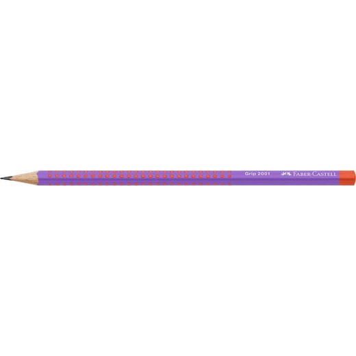 Grafitová ceruzka, B, trojhranná, FABER-CASTELL "Grip 2001 Flow", červená-fialová