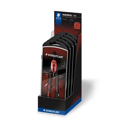 Kružidlo, precízne, 3-dielne, STAEDTLER "Norix® 555", červené