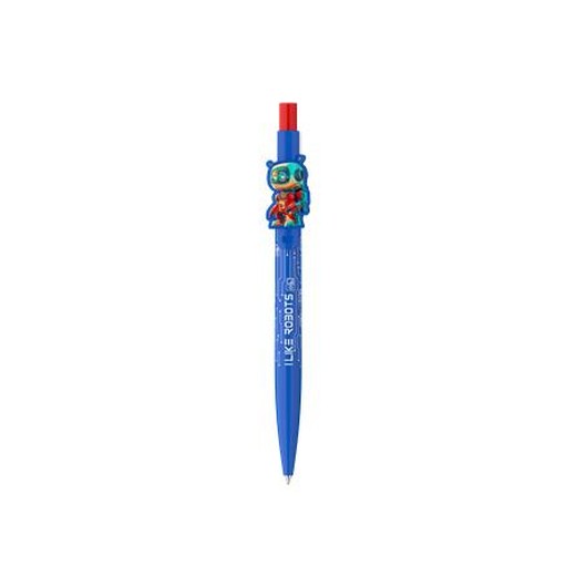 Guľôčkové pero, 0,8 mm, stláčací mechanizmus, ICO "Robot", modré