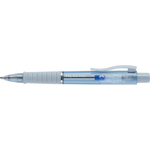 Guľôčkové pero, 1 mm, XB stláčací mechanizmus, modré telo pera, FABER-CASTELL "Poly Ball View Aurora", modré