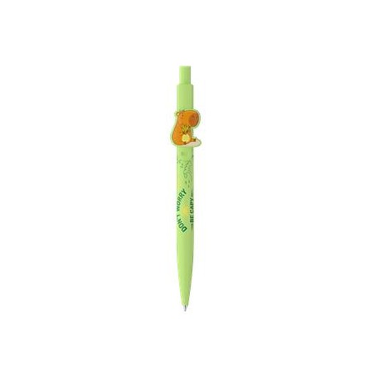Guľôčkové pero, 0,8 mm, stláčací mechanizmus, ICO "Capybara", pastelovo zelené