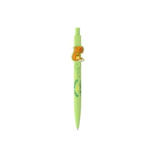 Guľôčkové pero, 0,8 mm, stláčací mechanizmus, ICO "Capybara", pastelovo zelené
