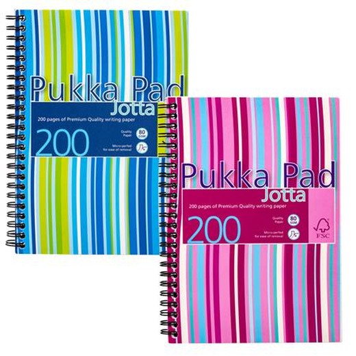 Špirálový zošit, A5, linajkový, 100 strán, PUKKA PAD "Stripe Jotta"
