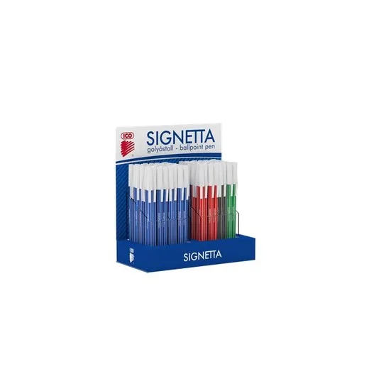 Guľôčkové pero, displej, 0,7 mm, s vrchnákom, ICO "Signetta", 4 rôzne farby