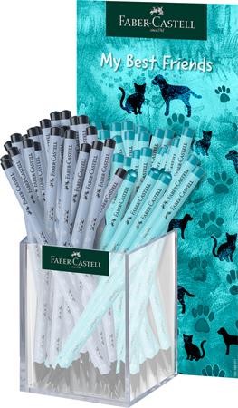 Grafitová ceruzka, displej, HB, trojhranná, FABER-CASTELL "Dogs & Cats", mix vzorov