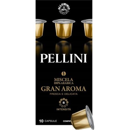 Kávové kapsule, do kávovarov Nespresso®, 10 ks,  PELLINI, "Gran Aroma"