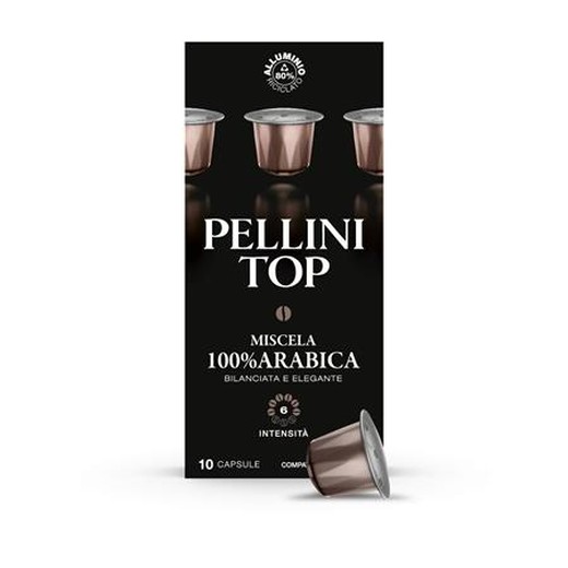 Kávové kapsule, do kávovarov Nespresso®, 10 ks, PELLINI, "Top alu"