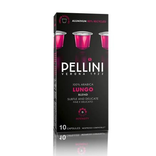 Kávové kapsule, do kávovarov Nespresso®, 10 ks, PELLINI, "Lungo"