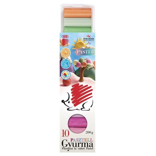 Plastelína, 200 g, ICO "Süni", pastelové farby