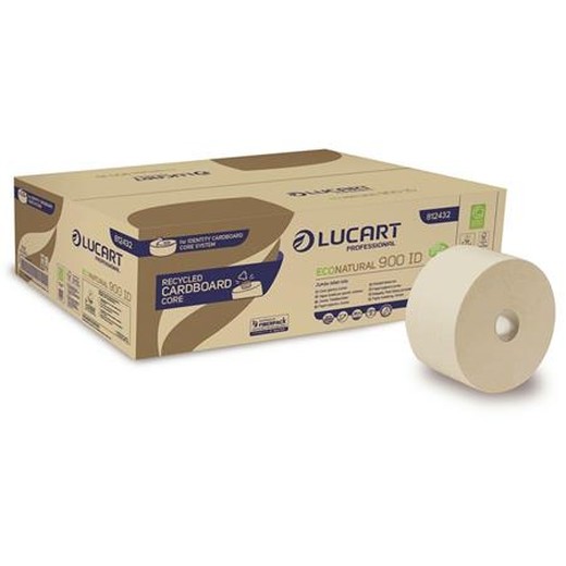 Toaletný papier, 2-vrstvový, maxi, do dávkovača Identity Autocut, LUCART "EcoNatural 900 ID", havanská hnedá