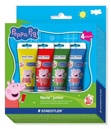 Prstové farby, STAEDTLER "Noris® junior 8814", Peppa Pig, 4 farby