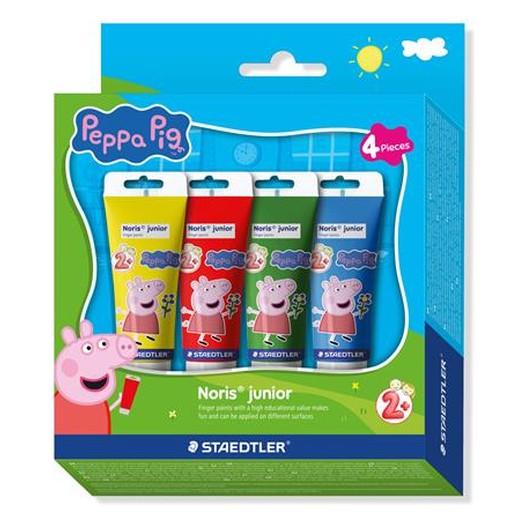 Prstové farby, STAEDTLER "Noris® junior 8814", Peppa Pig, 4 farby