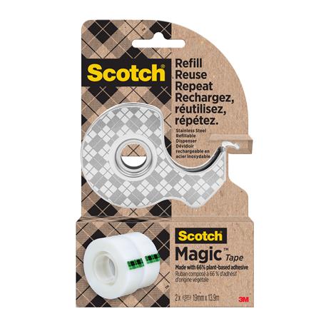 Lepiaca páska s kovovým s dispenzorom, 2 pásky, 19 mm x 13,9 m, 3M SCOTCH "Magic™", priehľadná
