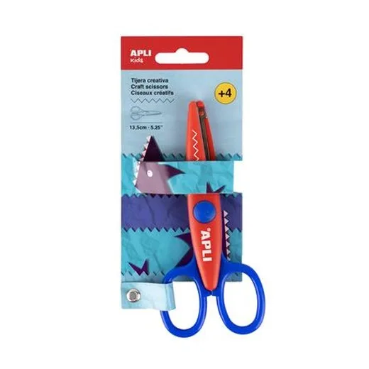 Nožnice, kreatívne, cikcak, APLI Kids "Zig-Zag", červené-modré