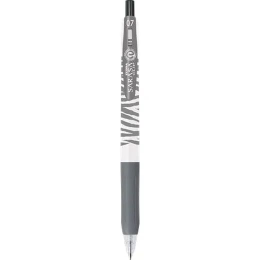 Gélové pero, 0,33 mm, stláčací mechanizmus, pruhované telo, ZEBRA "Sarasa Clip Pastel", pastelovo čierne
