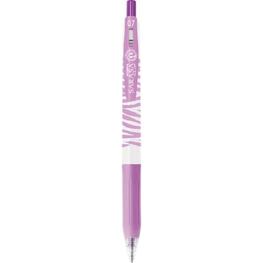 Gélové pero, 0,33 mm, stláčací mechanizmus, pruhované telo, ZEBRA "Sarasa Clip Pastel", pastelovo fialové