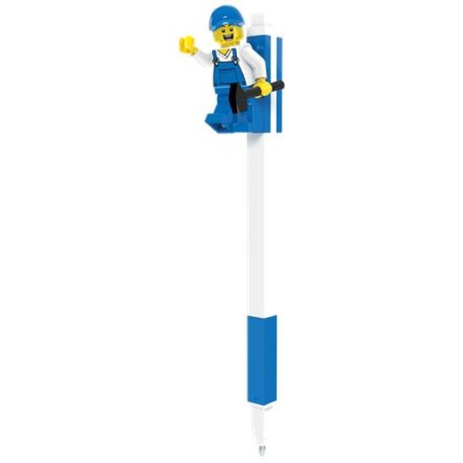 Gélové pero, 0,7 mm, s vrchnákom, s mini figúrkou, LEGO, modré