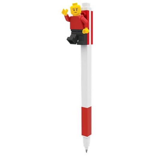 Gélové pero, 0,7 mm, s vrchnákom, s mini figúrkou, LEGO, červené
