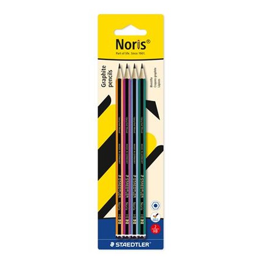 Grafitová ceruzka, sada, HB, šesťhranná, STAEDTLER "Noris® 120 colour edition", 4 ks