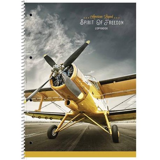 Špirálový zošit, A4+, linajkový, 80 listov, SHKOLYARYK "Spirit of Freedom", mix
