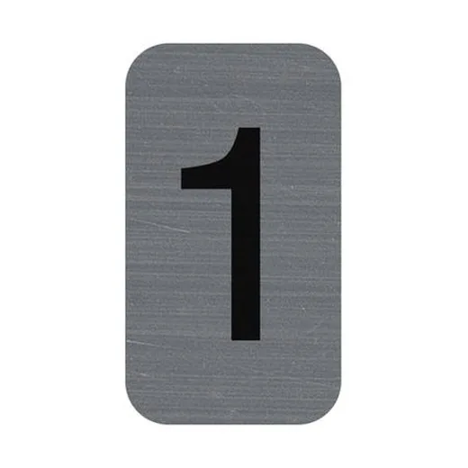 Informačná tabuľka, samolepiaca, 2,5x4,4 cm, hliníkový vzhľad, EXACOMPTA, č. 1