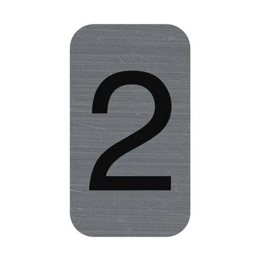 Informačná tabuľka, samolepiaca, 2,5x4,4 cm, hliníkový vzhľad, EXACOMPTA, č. 2