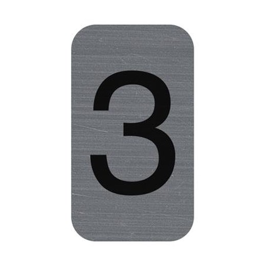 Informačná tabuľka, samolepiaca, 2,5x4,4 cm, hliníkový vzhľad, EXACOMPTA, č. 3