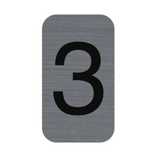 Informačná tabuľka, samolepiaca, 2,5x4,4 cm, hliníkový vzhľad, EXACOMPTA, č. 3
