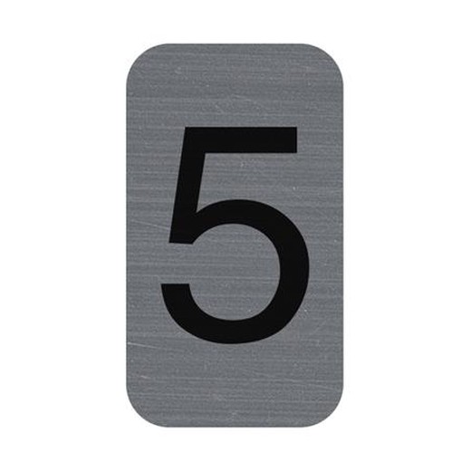 Informačná tabuľka, samolepiaca, 2,5x4,4 cm, hliníkový vzhľad, EXACOMPTA, č. 5